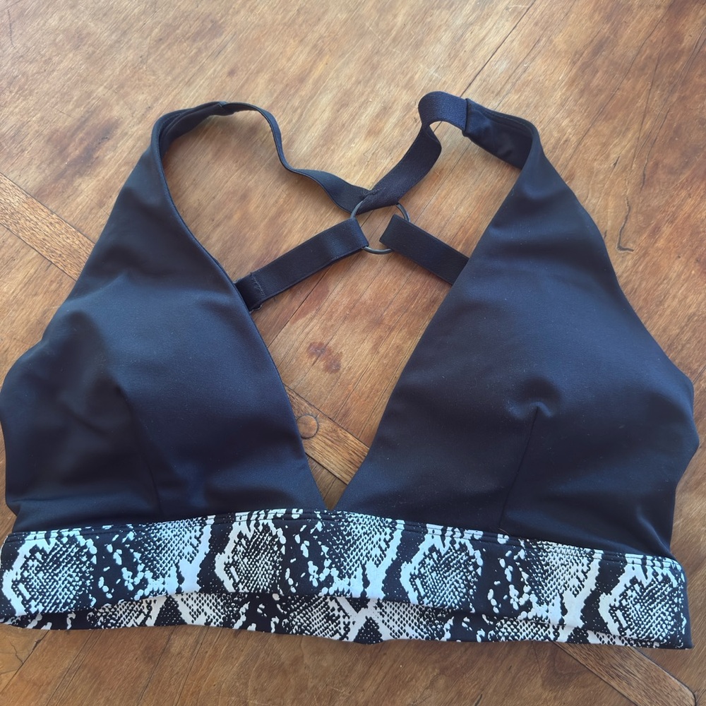 Black and White Snake Print Women's Pole Wear Top/ Yoga Wear Top-CXIX brand